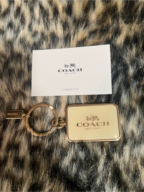 Coach Accessories - Coach White & Gold Keychain